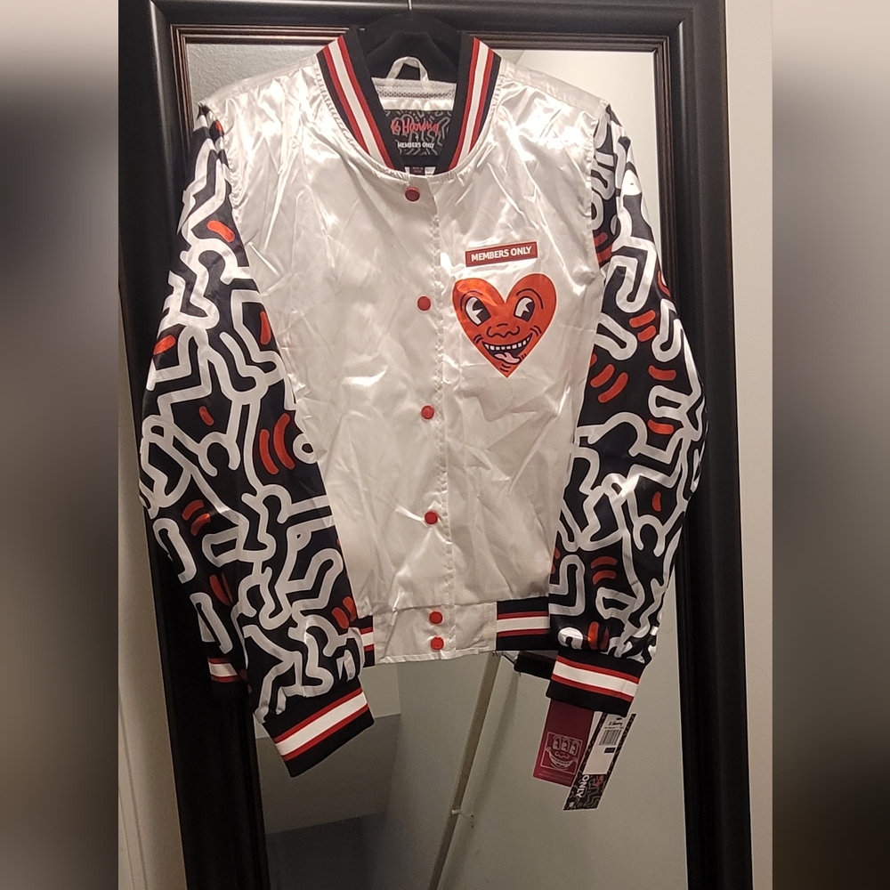 K. Haring White and Black Graphic Jacket